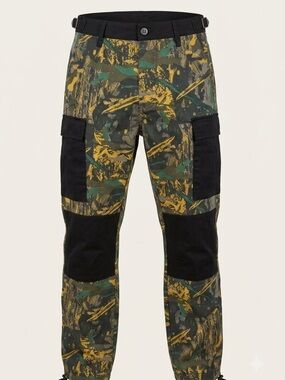 Monet Skateboards Stash Camo Cargo Pants Mens 30 Black Colorblock Streetwear Y2K